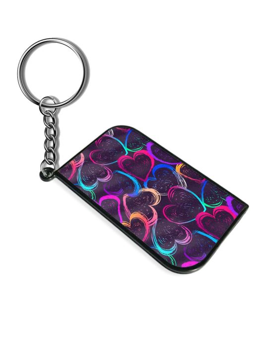 Abstract Seamless Hearts Keychain Chachhi