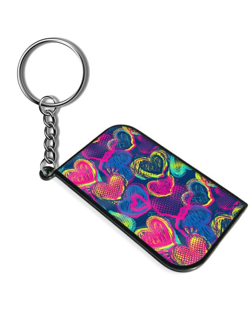 Abstract Seamless Hearts Keychain Chachhi