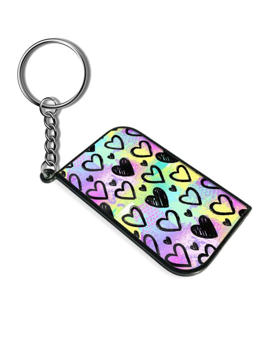 Bright Pattern Hearts Keychain Chachhi