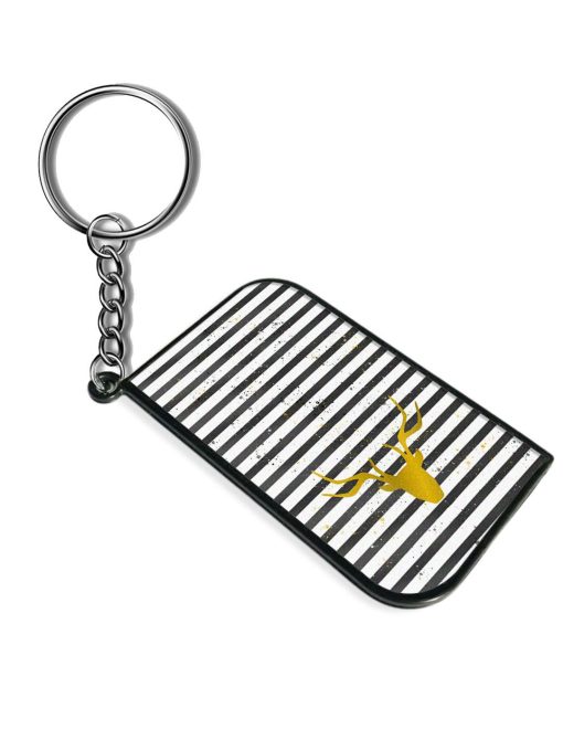 Golden Deer Head Keychain
