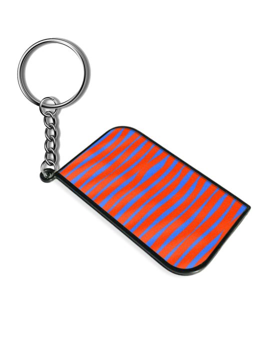 Stripes Pattern Orange Keychain Chachhi