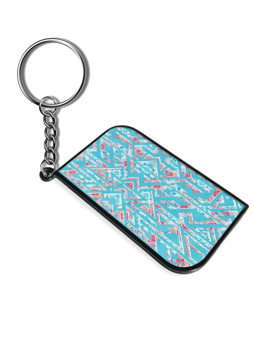 Abstract Blue Geometric Keychain Chachhi