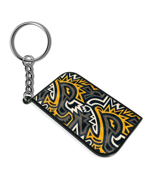 African Geometric Seamless Keychain