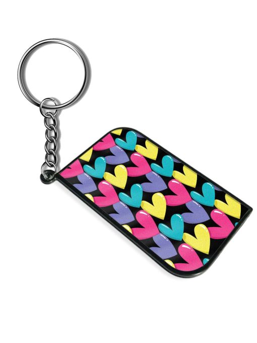 Colorful Hearts Seamless Keychain