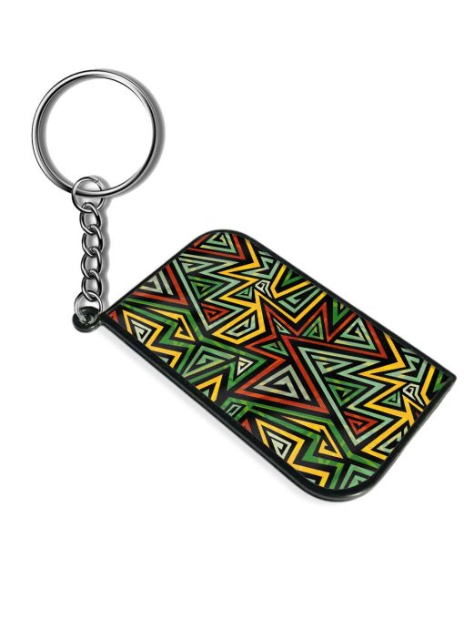 Green Tribal Geometric Keychain