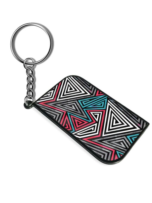 Grunge Triangle Spirals Keychain Chachhi