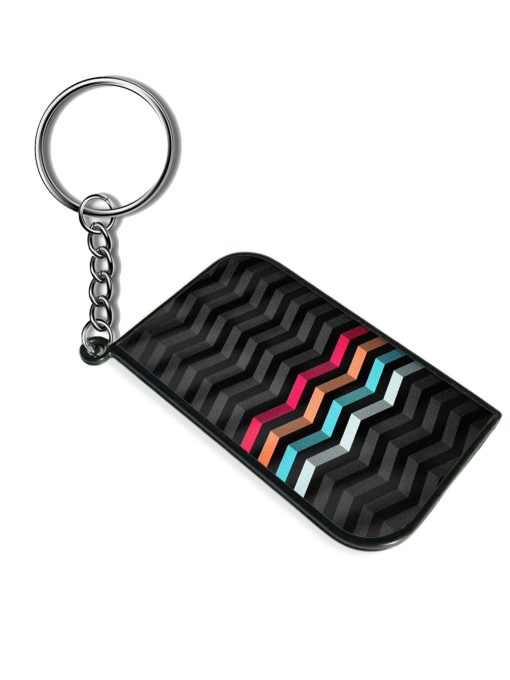 Colorful Stripes Zigzag Keychain