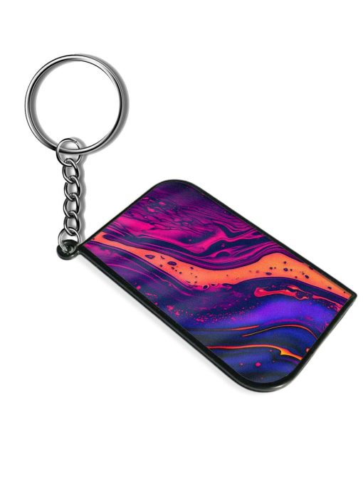 Fluid Blue Pink Art Keychain