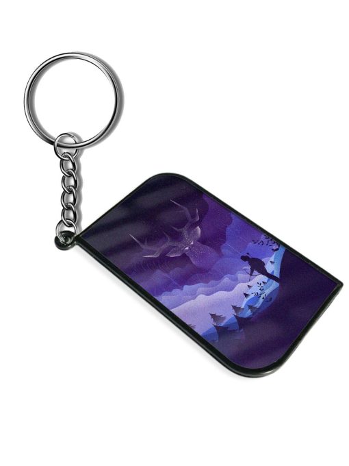 Deer Forest River Keychain