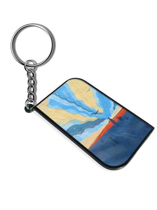 Minimal Abstract Landscape Keychain