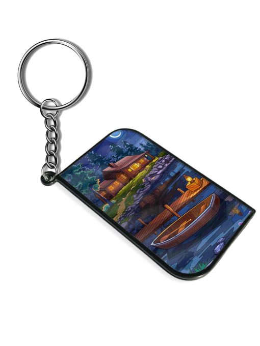 Village Night Scene Keychain Chachhi