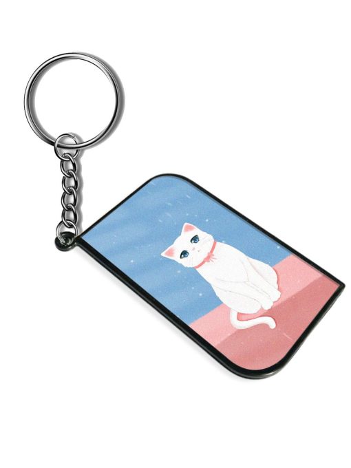 Cute White Cat Keychain Chachhi