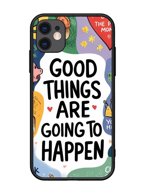 Uplifting Scribbles Glossy Soft Edge Case for Apple Iphone 11 Chachhi