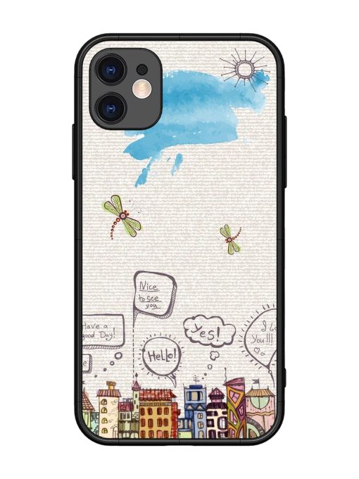 Doodle City Glossy Soft Edge Case for Apple Iphone 11 Chachhi