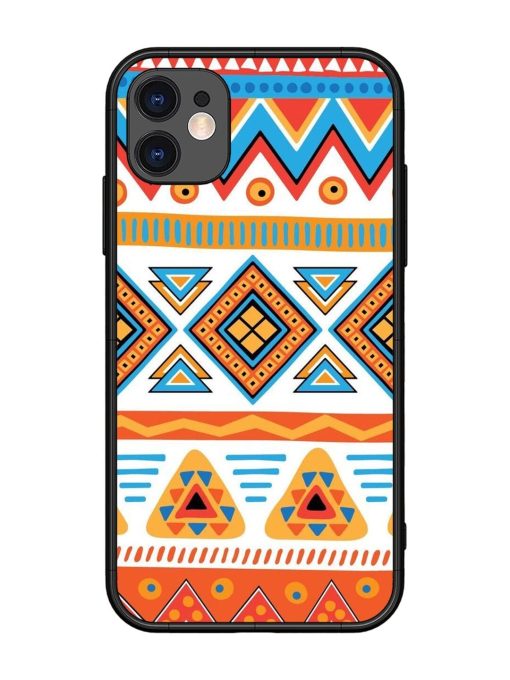 Vibrant Tribal Pattern Glossy Soft Edge Case for Apple Iphone 11 Chachhi