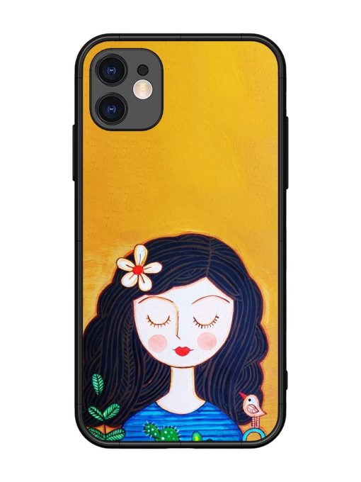 Girl Illustration Glossy Soft Edge Case for Apple Iphone 11