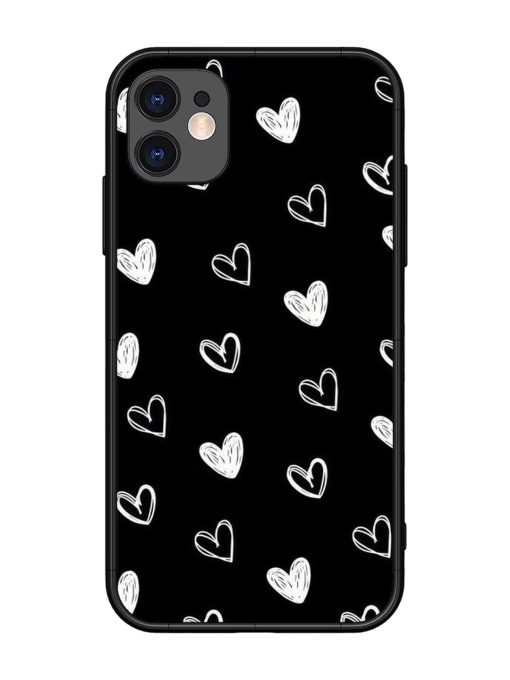 Scattered Hearts Glossy Soft Edge Case for Apple Iphone 11 Chachhi