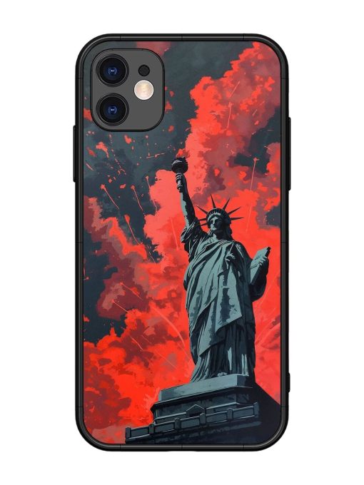 Lady Liberty'S Firework Finale Glossy Soft Edge Case for Apple Iphone 11 Chachhi