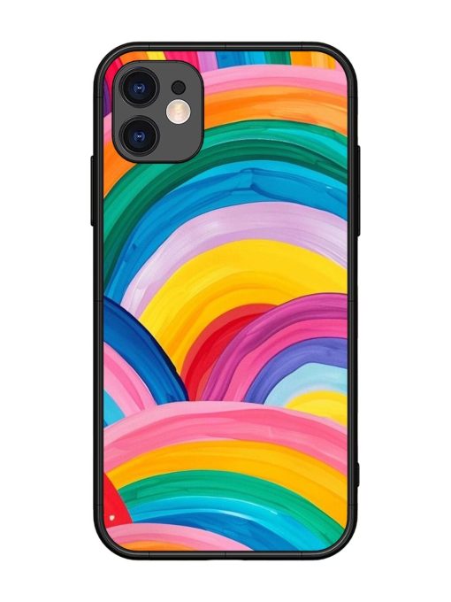 Rainbow Symphony Glossy Soft Edge Case for Apple Iphone 11 Chachhi