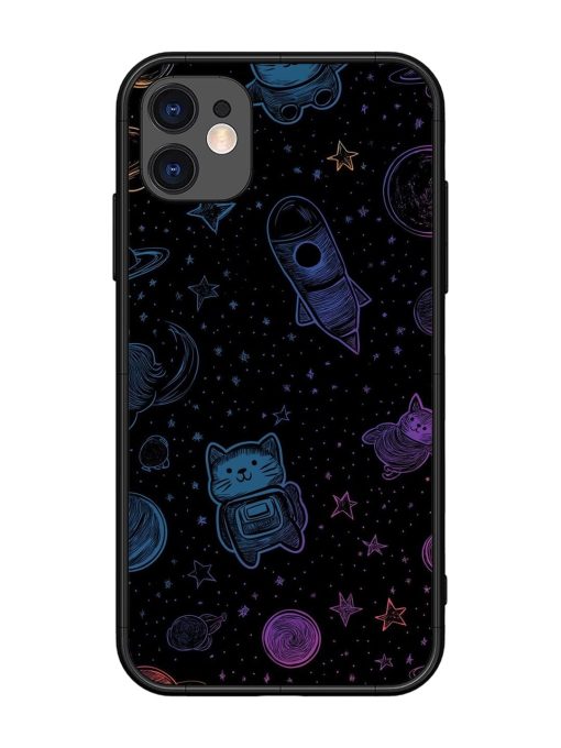 Cosmic Cat Chaos Glossy Soft Edge Case for Apple Iphone 11 Chachhi