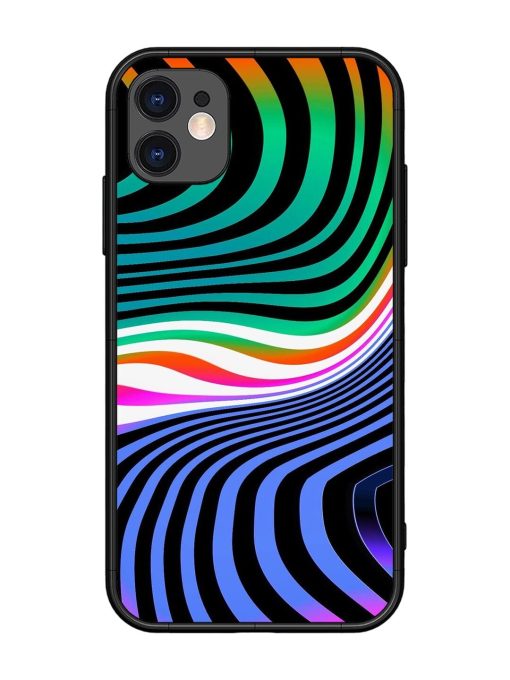 Psychedelic Waves Glossy Soft Edge Case for Apple Iphone 11 Chachhi