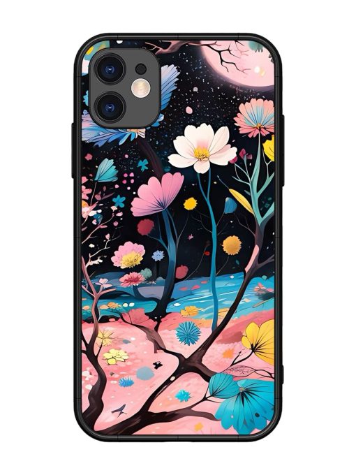 Cosmic Bloom Glossy Soft Edge Case for Apple Iphone 11 Chachhi