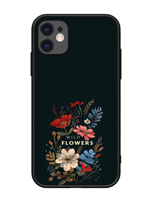 Dark Floral Glossy Soft Edge Case for Apple Iphone 11 Chachhi