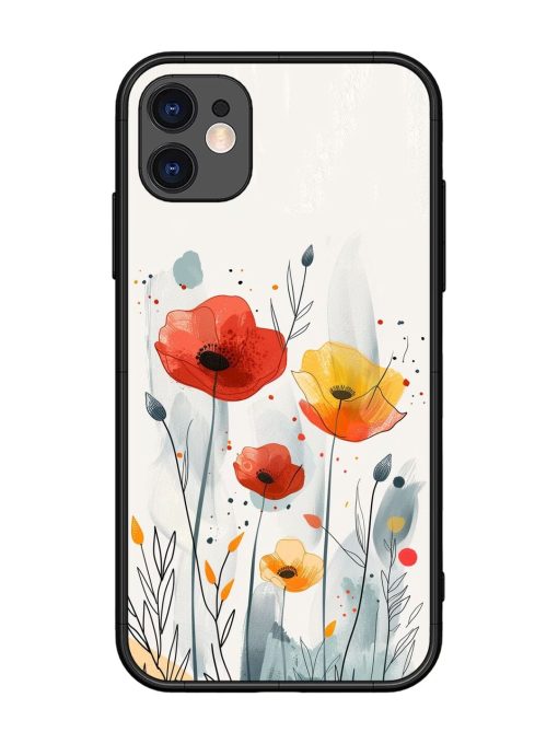 Poppy Fields Glossy Soft Edge Case for Apple Iphone 11 Chachhi