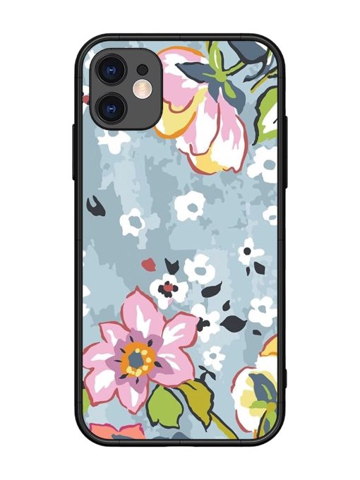 Floral Fantasy Glossy Soft Edge Case for Apple Iphone 11 Chachhi