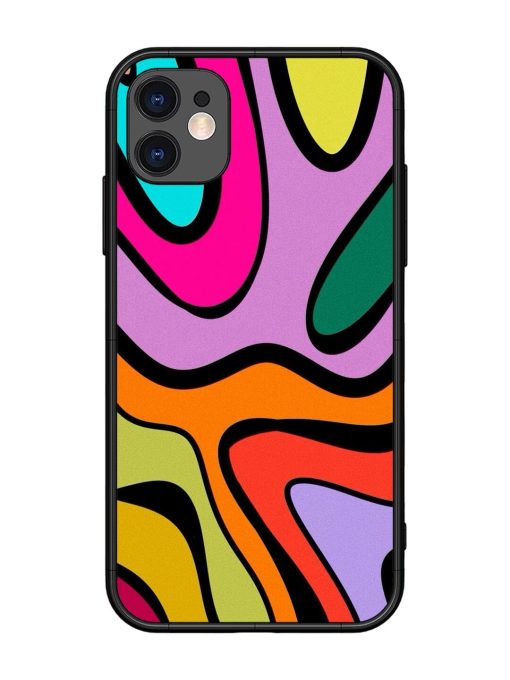 Groovy Swirls Glossy Soft Edge Case for Apple Iphone 11 Chachhi