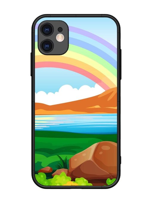 Rainbow Over The Lake Glossy Soft Edge Case for Apple Iphone 11 Chachhi