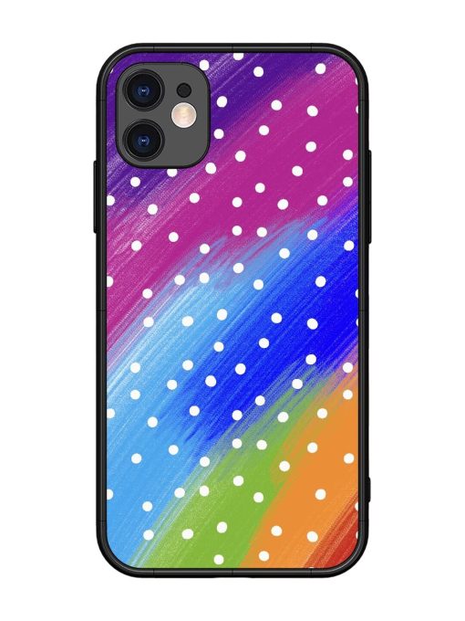 Rainbow Polka Dot Dream Glossy Soft Edge Case for Apple Iphone 11 Chachhi