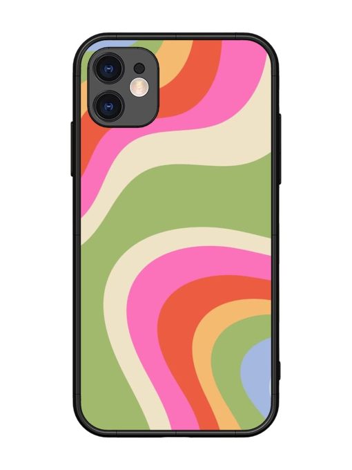 Wavy Rainbow Wonderland Glossy Soft Edge Case for Apple Iphone 11