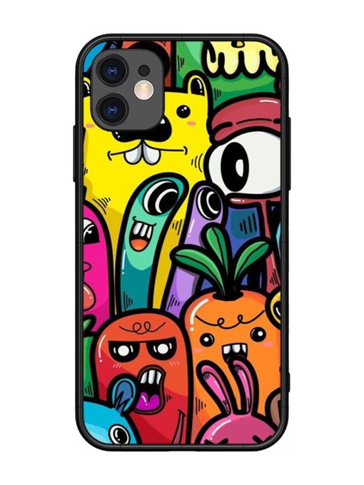 Whimsical Doodle Chaos Glossy Soft Edge Case for Apple Iphone 11 Chachhi