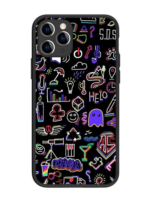 Neon Doodle Glossy Soft Edge Case for Apple Iphone 11 Pro Chachhi