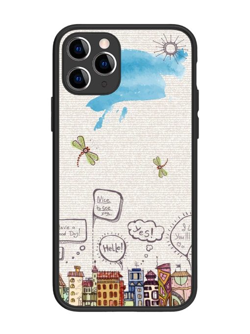 Doodle City Glossy Soft Edge Case for Apple Iphone 11 Pro Chachhi