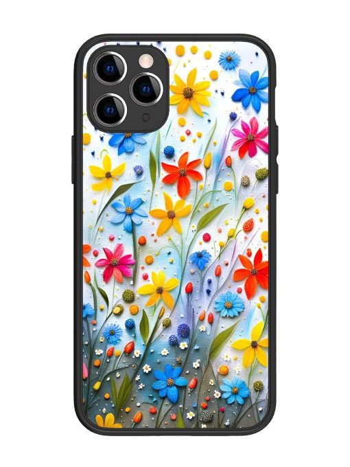 Vibrant Floral Glossy Soft Edge Case for Apple Iphone 11 Pro Chachhi