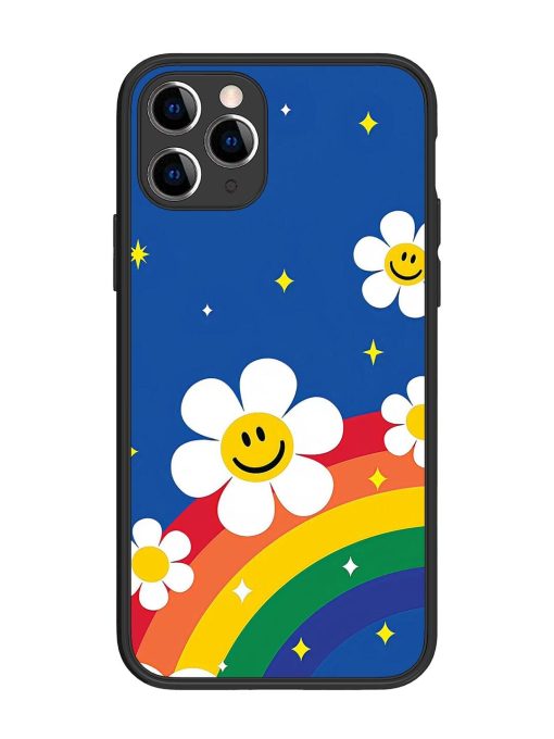 Happy Daisies And Rainbow Sky Glossy Soft Edge Case for Apple Iphone 11 Pro Chachhi