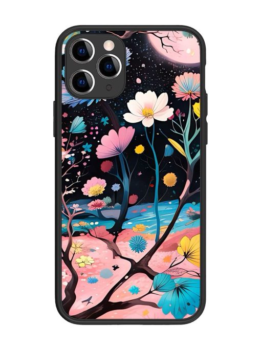 Cosmic Bloom Glossy Soft Edge Case for Apple Iphone 11 Pro Chachhi