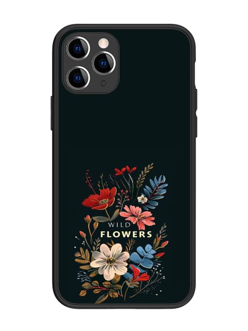 Dark Floral Glossy Soft Edge Case for Apple Iphone 11 Pro Chachhi