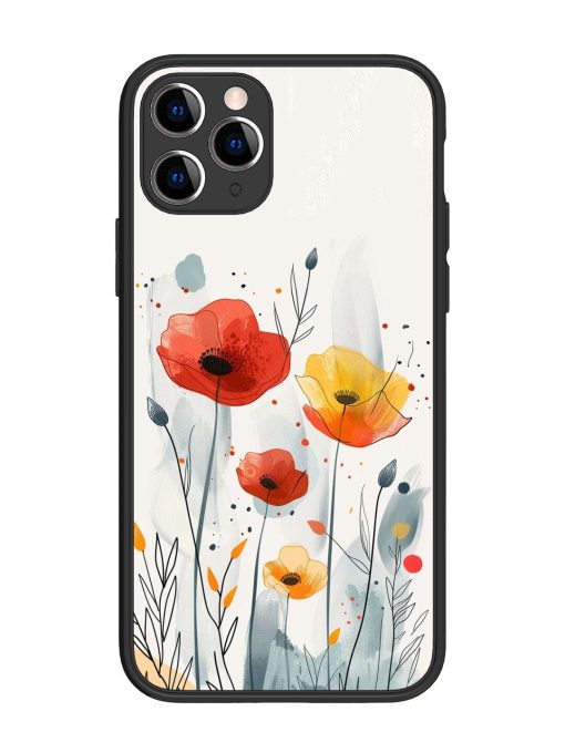 Poppy Fields Glossy Soft Edge Case for Apple Iphone 11 Pro Chachhi