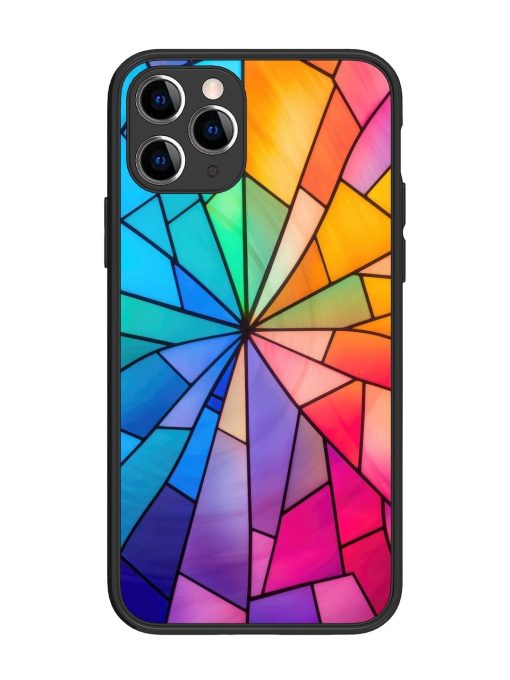 Stained Glass Kaleidoscope Of Colors Glossy Soft Edge Case for Apple Iphone 11 Pro