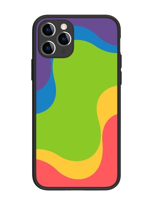 Wavy Rainbow Wonderland Glossy Soft Edge Case for Apple Iphone 11 Pro Chachhi