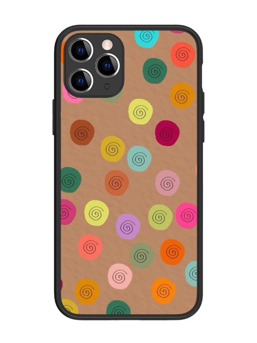 Swirly Dots On Kraft Glossy Soft Edge Case for Apple Iphone 11 Pro Chachhi