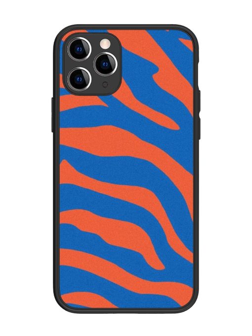 Zebra Stripes In Blue And Orange Glossy Soft Edge Case for Apple Iphone 11 Pro Chachhi