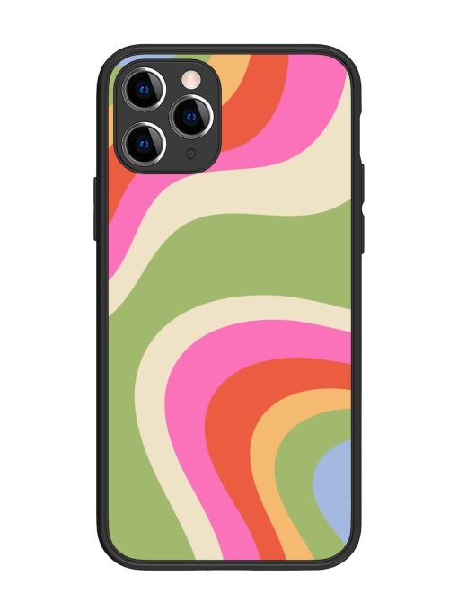 Wavy Rainbow Wonderland Glossy Soft Edge Case for Apple Iphone 11 Pro Chachhi