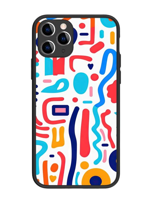 Whimsical Doodle Chaos Glossy Soft Edge Case for Apple Iphone 11 Pro Chachhi