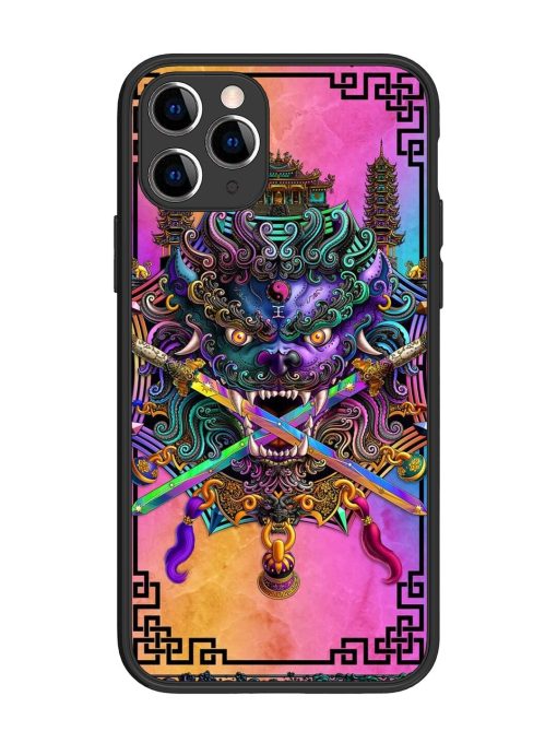 Psychedelic Fu Dog Tapestry Glossy Soft Edge Case for Apple Iphone 11 Pro Chachhi