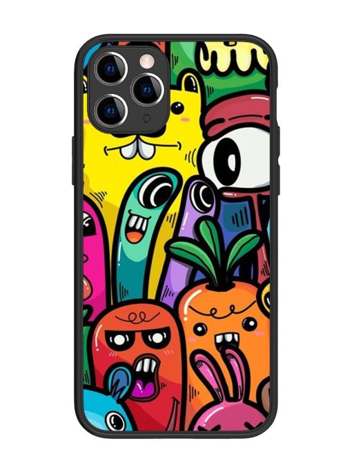 Whimsical Doodle Chaos Glossy Soft Edge Case for Apple Iphone 11 Pro Chachhi