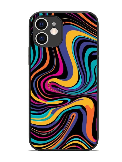 Psychedelic Swirl Glossy Soft Edge Case for Apple Iphone 12 Chachhi